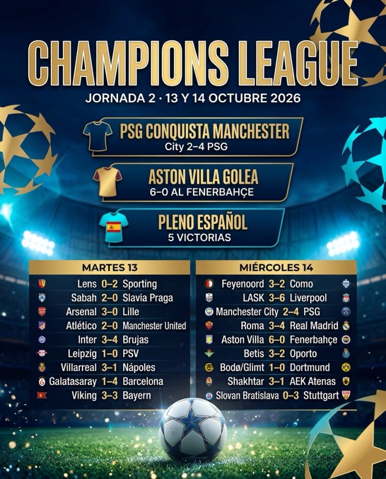 PSG y Aston Villa encabezan una jornada de Champions con cinco victorias españolas